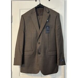 CHAPS Ralph Lauren 100% Wool Tan Suit 2 Piece 40Reg Suit Coat 34x30 Pants *READ*